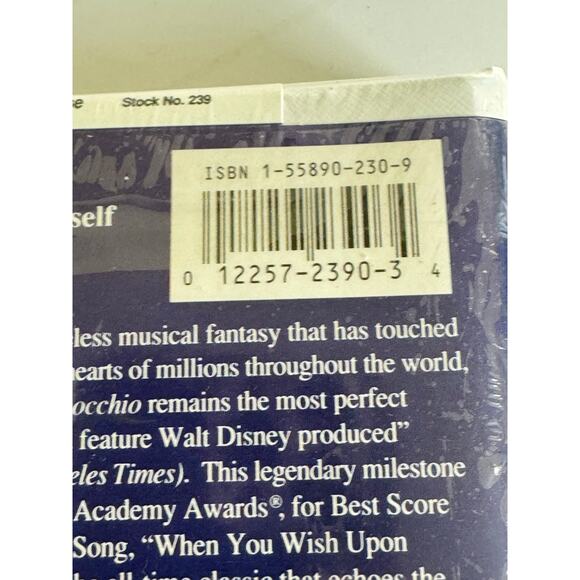 Vintage 1993 Pinocchio VHS Walt Disney Masterpiece Collection #230 SEALED NEW - Picture 5 of 5